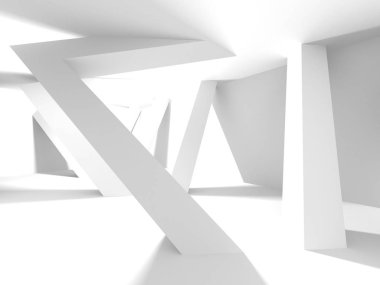 Soyut geometrik mimari arka planda beyaz gölgeler ile