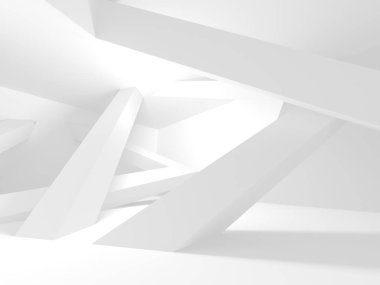 Soyut geometrik mimari arka planda beyaz gölgeler ile