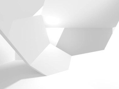 Soyut geometrik mimari arka planda beyaz gölgeler ile