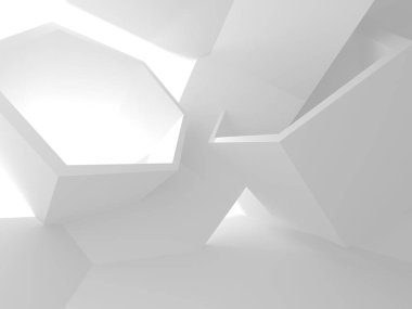 Soyut geometrik mimari arka planda beyaz gölgeler ile