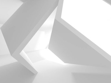 Soyut geometrik mimari arka planda beyaz gölgeler ile