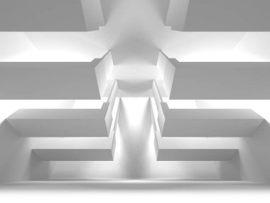 Soyut geometrik mimari arka planda beyaz gölgeler ile