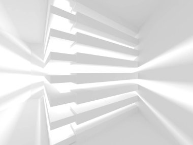 Soyut geometrik mimari arka planda beyaz gölgeler ile