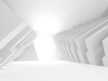 Soyut geometrik mimari arka planda beyaz gölgeler ile