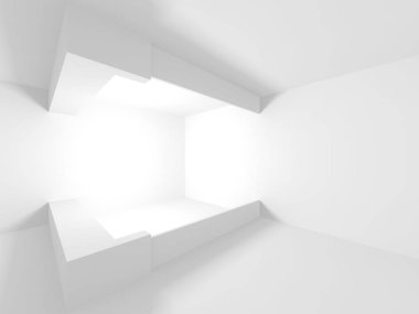 Soyut geometrik mimari arka planda beyaz gölgeler ile