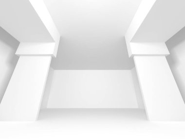 Soyut geometrik mimari arka planda beyaz gölgeler ile