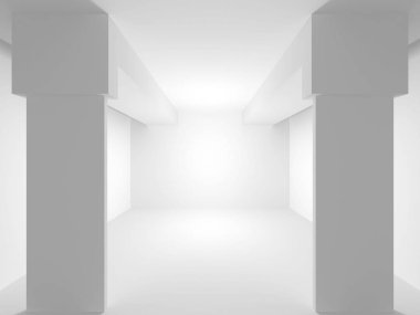 Soyut geometrik mimari arka planda beyaz gölgeler ile