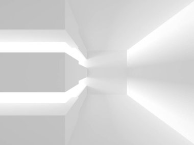 Soyut geometrik mimari arka planda beyaz gölgeler ile