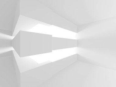 Soyut geometrik mimari arka planda beyaz gölgeler ile