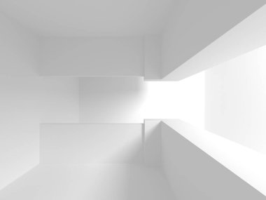 Soyut geometrik mimari arka planda beyaz gölgeler ile