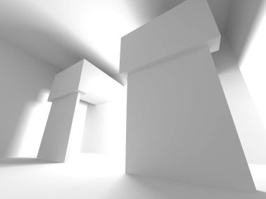 Soyut geometrik mimari arka planda beyaz gölgeler ile