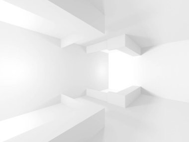 Soyut geometrik mimari arka planda beyaz gölgeler ile