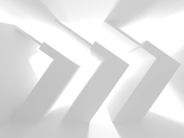 Soyut geometrik mimari arka planda beyaz gölgeler ile