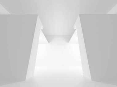 Soyut geometrik mimari arka planda beyaz gölgeler ile