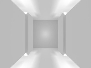 Soyut geometrik mimari arka planda beyaz gölgeler ile