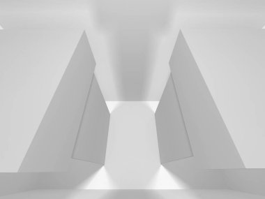 Soyut geometrik mimari arka planda beyaz gölgeler ile