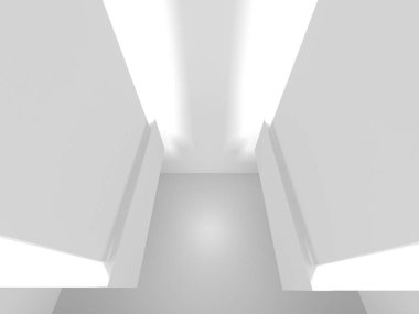 Soyut geometrik mimari arka planda beyaz gölgeler ile