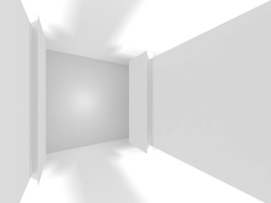 Soyut geometrik mimari arka planda beyaz gölgeler ile