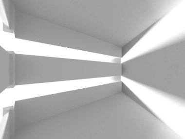 Soyut geometrik mimari arka planda beyaz gölgeler ile