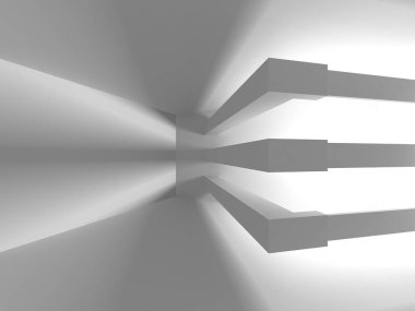 Soyut geometrik mimari arka planda beyaz gölgeler ile
