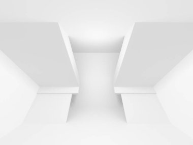 Soyut geometrik mimari arka planda beyaz gölgeler ile