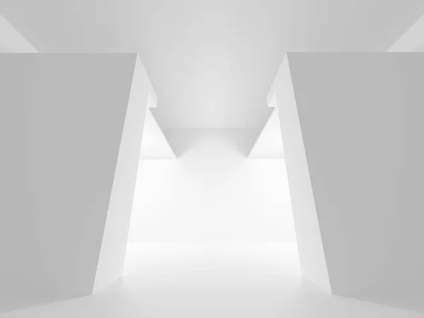 Astratto Sfondo Geometrico Architettonico Bianco Con Ombre — Foto Stock