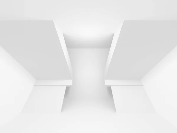 Astratto Sfondo Geometrico Architettonico Bianco Con Ombre — Foto Stock