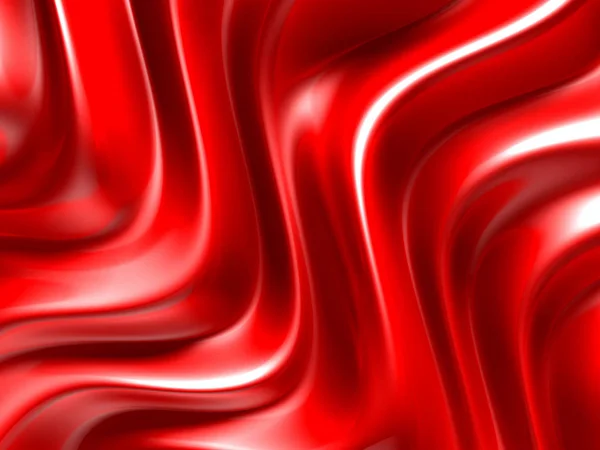 Elegant red metallic background with curved wave lines. 3d render illustration