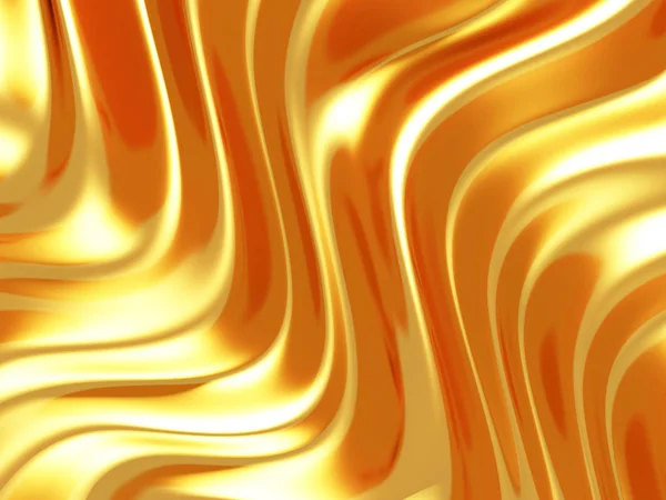 Brillante Oro Elegantes Líneas Onda Fondo Ilustración Renderizado —  Fotos de Stock