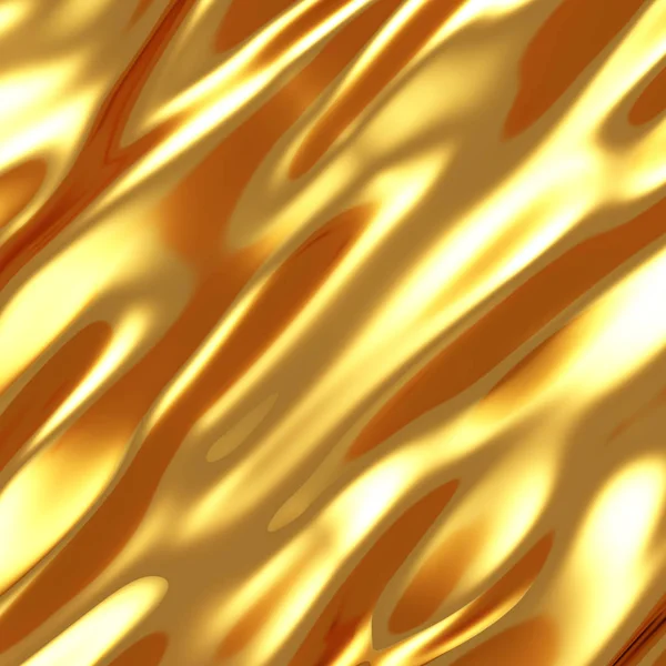 Glossy Golden Elegant Wave Lines Background Render Illustration — Stock Photo, Image