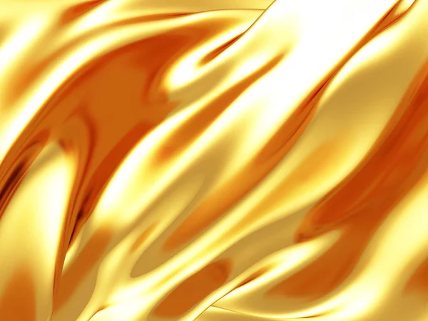 Glossy Golden Elegant Wave Lines Background Render Illustration — Stock Photo, Image