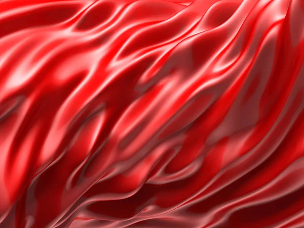 Elegante Fondo Metálico Rojo Con Líneas Onda Curvadas Ilustración Renderizado —  Fotos de Stock