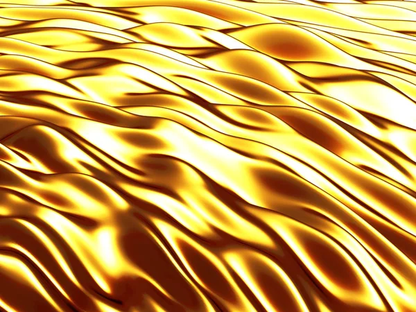 Glänsande Gyllene Eleganta Våg Linjer Bakgrund Render Illustration — Stockfoto
