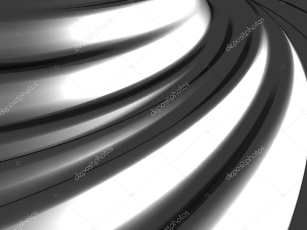 Elegant geometric minimalistic stripe chrome background. 3d render illustration