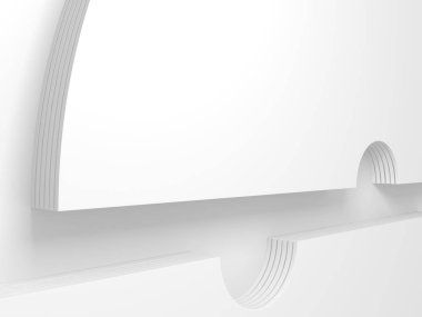 Soyut geometrik art deco mockup arka planda beyaz gölgeler ile  