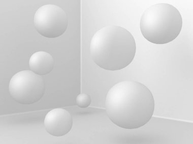 Soyut geometrik art deco mockup arka planda beyaz gölgeler ile  