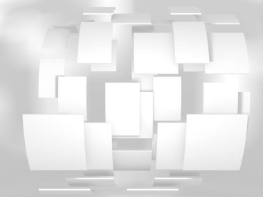 Soyut geometrik art deco mockup arka planda beyaz gölgeler ile  