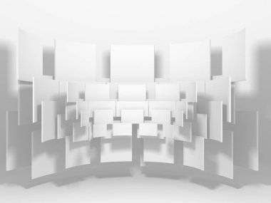 Soyut geometrik art deco mockup arka planda beyaz gölgeler ile  