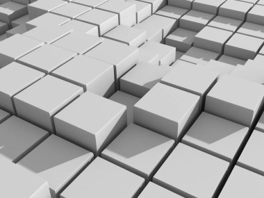 Geometrik arka plan beyaz küpler