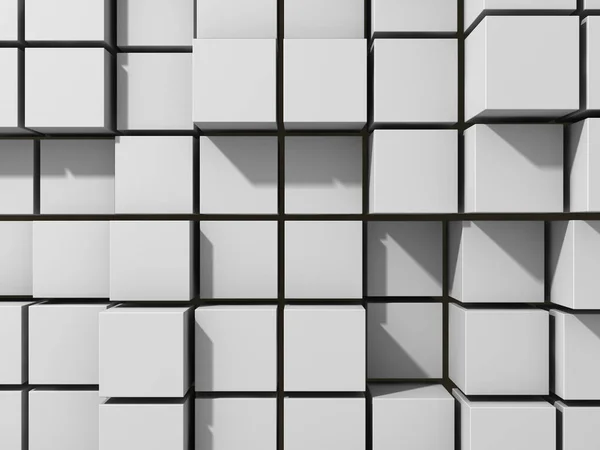 Geometrické Pozadí Abstraktní Bílém Kostek — Stock fotografie
