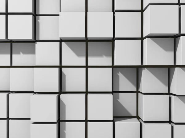 Fond Géométrique Abstrait Blanc Cubes — Photo