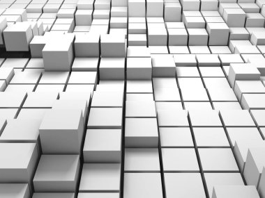 Geometrik arka plan beyaz küpler