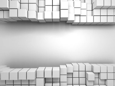 Geometrik arka plan beyaz küpler