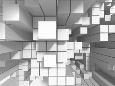 Geometrik arka plan beyaz küpler