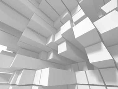 Geometrik arka plan beyaz küpler