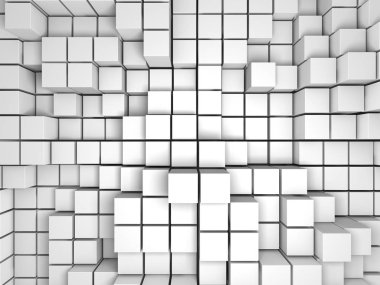 Geometrik arka plan beyaz küpler