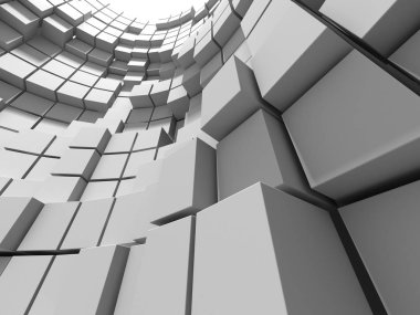 Geometrik arka plan beyaz küpler