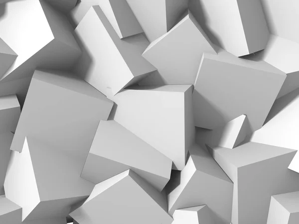 Fundo Geométrico Abstrato Branco Cubos — Fotografia de Stock