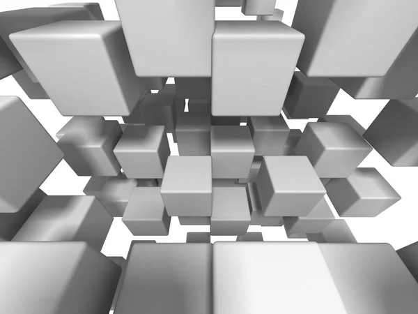 Fondo Geométrico Abstracto Blanco Cubos —  Fotos de Stock