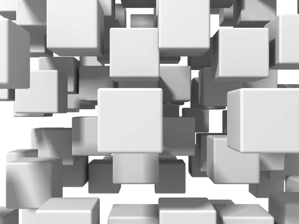 Sfondo Geometrico Astratto Bianco Dei Cubi — Foto Stock